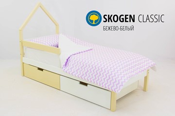 Кровать-домик детская мини Skogen бежево-белый в Ульяновске