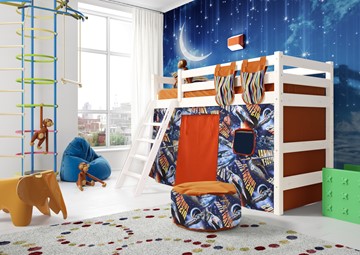 Кровать-чердак детская Соня, Вариант 6 Белый в Ульяновске