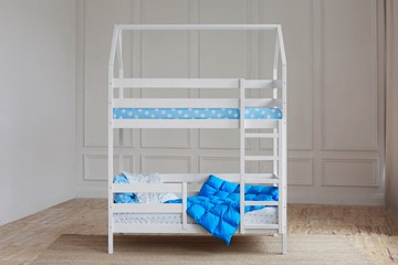 Двухъярусная кровать Домик, цвет белый в Ульяновске
