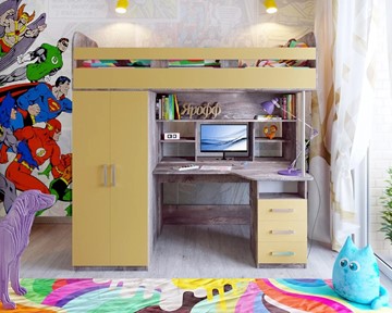 Детская кровать-шкаф Аракс, каркас Бетон, фасад Зира в Ульяновске