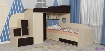 Детская кровать-шкаф Кадет-2, корпус Дуб, фасад Венге в Ульяновске
