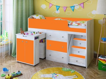 Детская кровать-шкаф Малыш 1600, корпус Винтерберг, фасад Оранжевый в Ульяновске