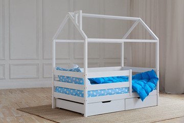 Детская кровать для мальчика Домик с ящиками, цвет белый в Ульяновске