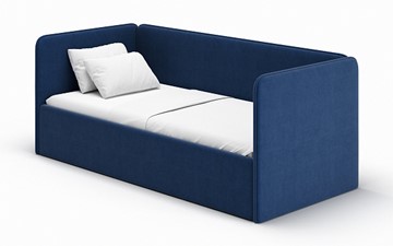 Кровать в детскую Leonardo синий 160х70 с боковиной в Ульяновске