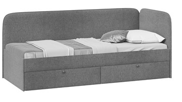 Кровать подростковая Молли тип 1 (90), Микровелюр Scandi Graphite 22 в Ульяновске