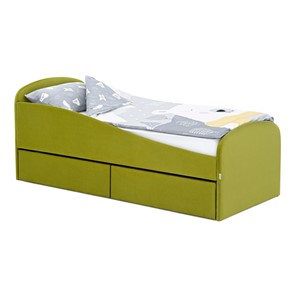Кровать с ящиками Letmo 190х80 оливковый (велюр) в Ульяновске