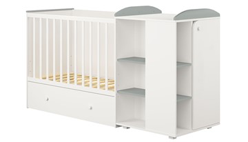 Детская кровать-шкаф с комодом POLINI Kids Ameli 800 Белый / Серый, серия AMELI в Ульяновске