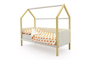 Детская кровать-домик «Svogen бежево-белый» мягкая в Ульяновске