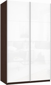 Шкаф 2-х дверный Прайм (Белое стекло/Белое стекло) 1200x570x2300, венге в Ульяновске