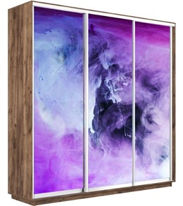 Шкаф 3-х створчатый Экспресс 2400х600х2200, Фиолетовый дым/дуб табачный в Ульяновске