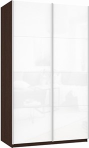 Шкаф Прайм (Белое стекло/Белое стекло) 1600x570x2300, венге в Ульяновске