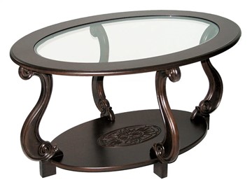 Стеклянный столик в гостиную Овация-С, темно-коричневый в Ульяновске