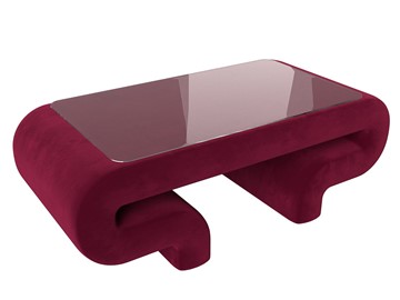 Стеклянный столик Волна, бордовый (микровельвет) в Ульяновске