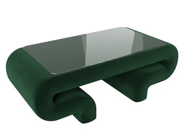 Стеклянный столик Волна, зеленый (велюр) в Ульяновске