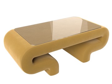 Стеклянный столик Волна, желтый (микровельвет) в Ульяновске