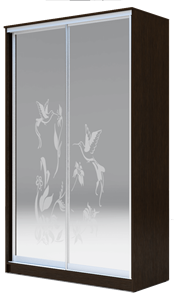 Шкаф 2-х дверный 2400х1362х620 два зеркала,"Колибри" ХИТ 24-14-66-03 Венге Аруба в Ульяновске