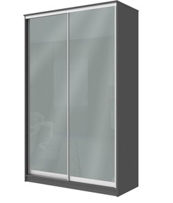 Шкаф 2-х дверный Хит-22-4-12/2-22 с цветным стеклом, средне-серый 074, Графит в Ульяновске