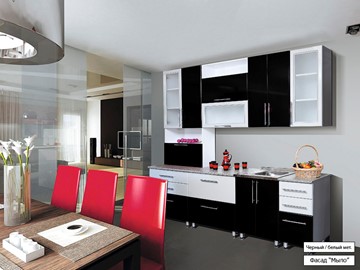 Кухонный гарнитур Мыло 224 2600, цвет Черный/Белый металлик в Ульяновске