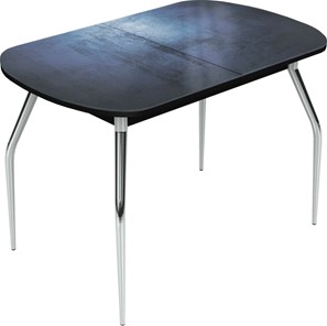 Обеденный раздвижной стол Ривьера исп.2 хром №5 (Exclusive h149/черный) в Ульяновске