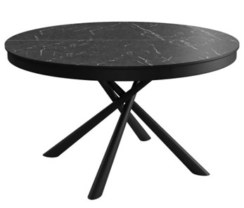 Керамический кухонный стол DikLine KR120 мрамор черный Калаката/опоры черные в Ульяновске