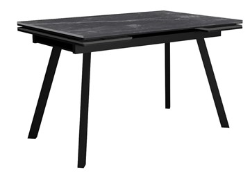 Керамический кухонный стол DikLine SKA125 Керамика Серый мрамор/подстолье черное/опоры черные (2 уп.) в Ульяновске