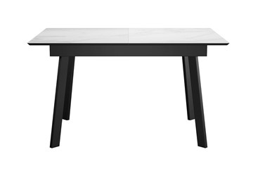Керамический обеденный стол DikLine SKH125 Керамика Белый мрамор/подстолье черное/опоры черные (2 уп.) в Ульяновске