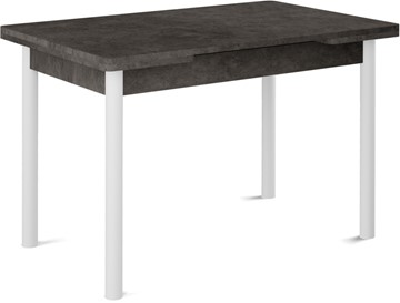 Обеденный раздвижной стол Милан-2 EVO, ноги белые, серый камень в Ульяновске