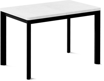 Маленький кухонный стол Токио-1L (ноги металлические черные, белый цемент) в Ульяновске