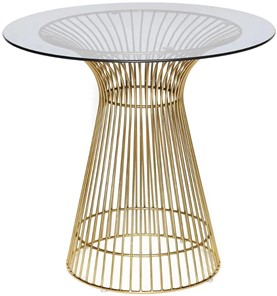 Стол со стеклянной столешницей ARGO (mod. DT1471) металл/стекло, D80x74.5 черный/золотой в Ульяновске