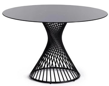 Стеклянный кухонный стол BERTOIA (mod. GT21) металл/стекло, Black (черный) арт.20595 в Ульяновске