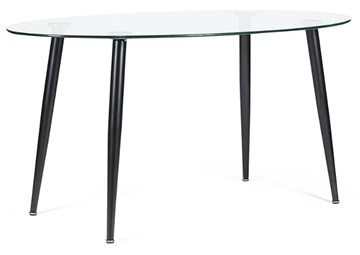 Стеклянный стол KASSEL (mod. DT333) металл/закаленное стекло (10 мм), 150х90х75см, черный в Ульяновске