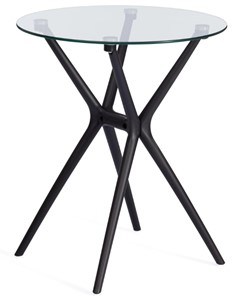 Стол со стеклянной столешницей PARNAVAZ (mod. 29) пластик/стекло, 60х60х70,5 прозрачный/черный арт.19698 в Ульяновске