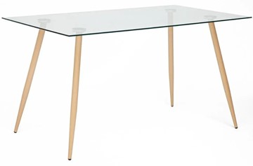 Стеклянный стол SOPHIA (mod. 5003) металл/стекло (8мм), 140x80x75, бук/прозрачный арт.12098 в Ульяновске