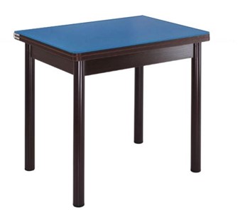 Кухонный пристенный стол СПА-01 СТ2, венге ЛДСП/стекло синие/38 прямые трубки крашеные коричневый в Ульяновске