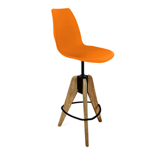 Барный стул SHT-ST29/S92 (оранжевый ral2003/брашированный коричневый/черный муар) в Ульяновске