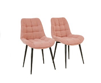 Комплект из 2-х кухонных стульев Brendoss Комфорт розовый черные ножки в Ульяновске