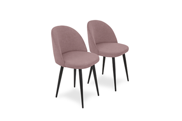 Комплект из 2-х  мягких стульев для кухни Brendoss Лайт розовый черные ножки в Ульяновске