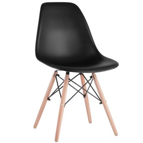 Комплект стульев 4 шт. BRABIX "Eames CF-010", пластик черный, опоры дерево/металл, 532631, 2033A в Ульяновске