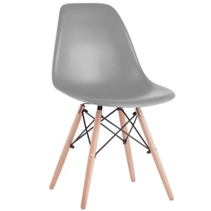 Комплект стульев 4 шт. BRABIX "Eames CF-010", пластик серый, опоры дерево/металл, 532632, 2033A в Ульяновске
