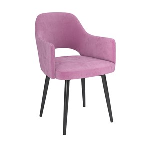 Кухонный стул Берта, велюр тенерифе розовый/Цвет металл черный в Ульяновске