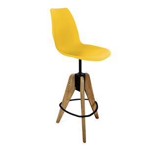 Барный стул SHT-ST29/S92 (желтый ral 1021/брашированный коричневый/черный муар) в Ульяновске