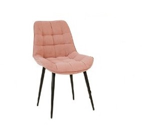 Мягкий стул для кухни Brendoss Комфорт розовый черные ножки в Ульяновске