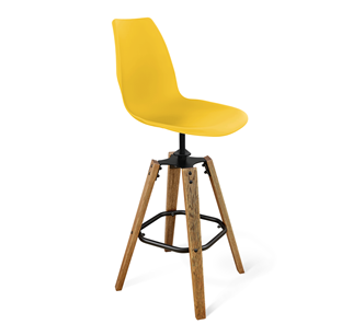 Барный стул SHT-ST29/S93 (желтый ral 1021/брашированный коричневый/черный муар) в Ульяновске