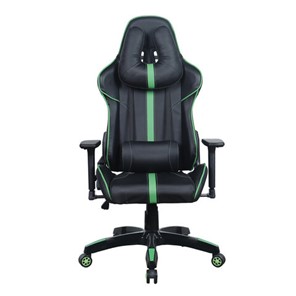 Кресло компьютерное Brabix GT Carbon GM-120 (две подушки, экокожа, черное/зеленое) 531929 в Ульяновске