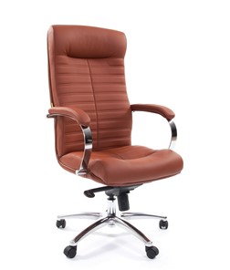 Офисное кресло CHAIRMAN 480 Экокожа Terra 111 (коричневая) в Ульяновске