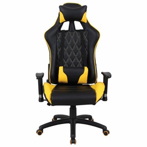Кресло компьютерное Brabix GT Master GM-110 (две подушки, экокожа, черное/желтое) 531927 в Ульяновске