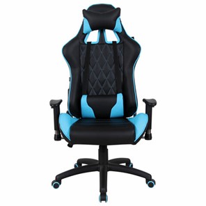 Компьютерное кресло Brabix GT Master GM-110 (две подушки, экокожа, черное/голубое) 531928 в Ульяновске