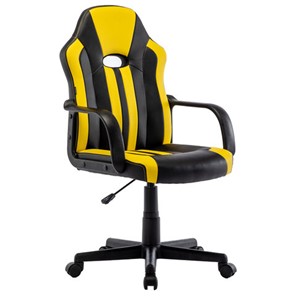 Кресло офисное RABIX "Stripe GM-202", экокожа, черное/желтое, 532510 в Ульяновске