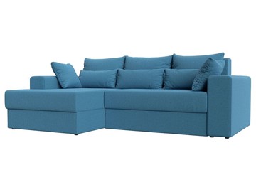 Угловой диван с оттоманкой Майами, Амур голубой (Рогожка) в Ульяновске