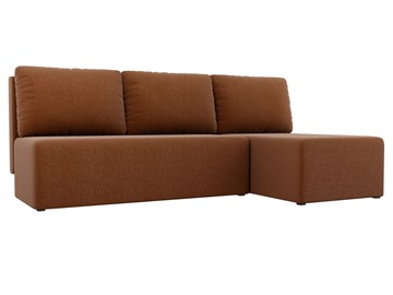 Угловой диван с оттоманкой Поло, Коричневый (рогожка) в Ульяновске
